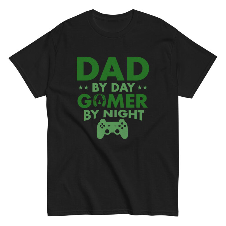 Dad by day gamer by night t-shirt