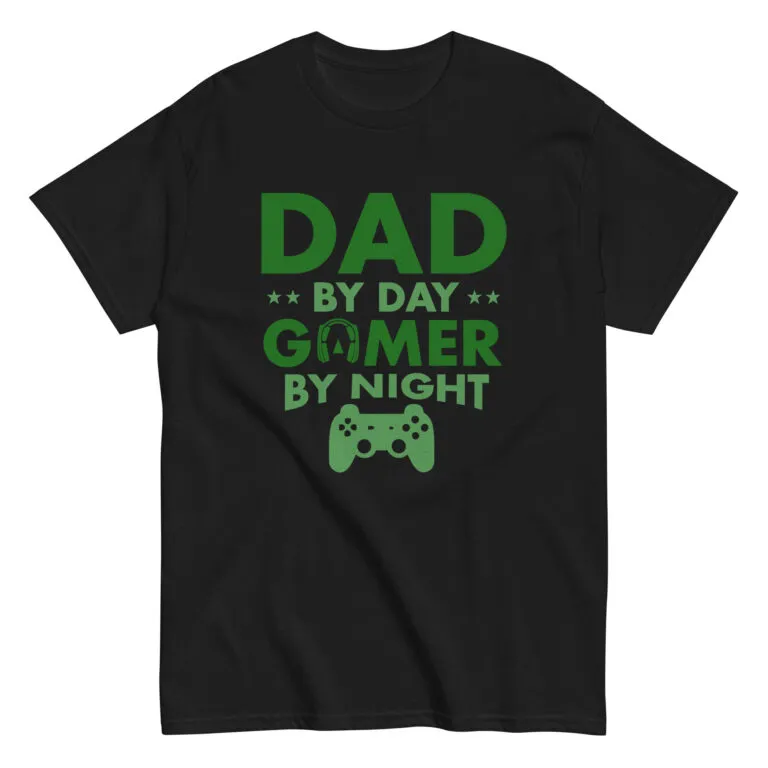 Dad by day gamer by night t-shirt