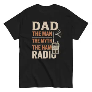 Dad-themed shirt with ham radio design.