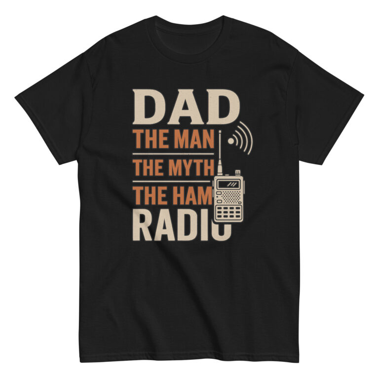 Dad-themed shirt with ham radio design.