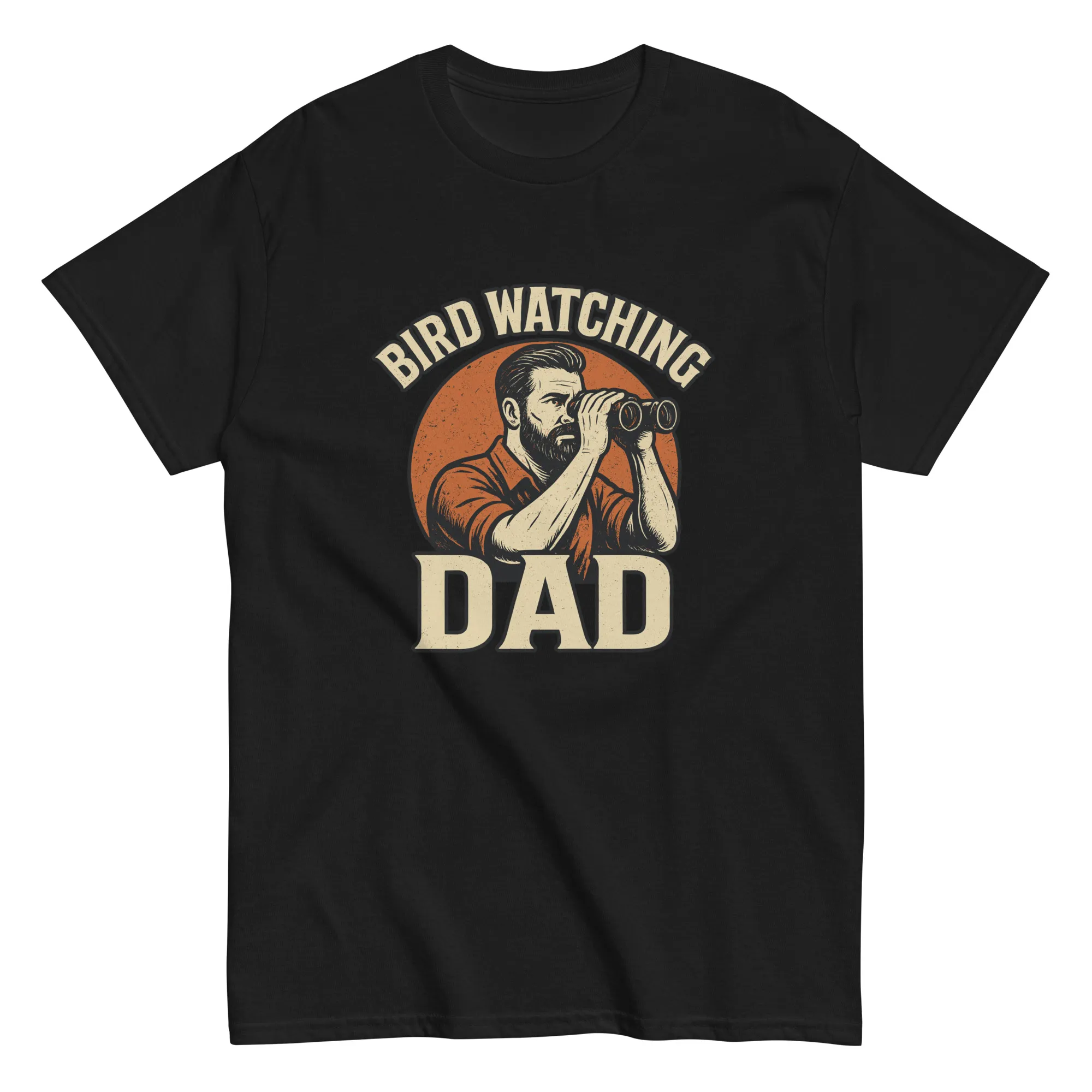 unisex-classic-tee-black-front-68d37c5634c7b.jpg Bird watching dad t-shirt design.