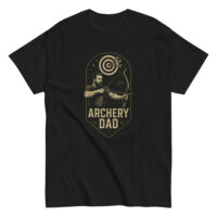 Black t-shirt with Archery Dad design.