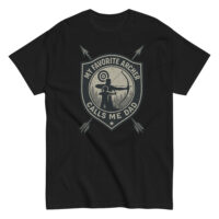 Black shirt with archer design for dads.