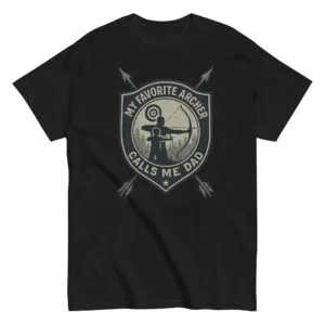 Black shirt with archer design for dads.