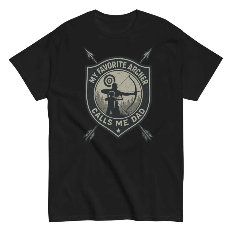 Black shirt with archer design for dads.