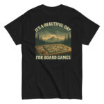 T-shirt with board games design and text.