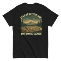 T-shirt with board games design and text.