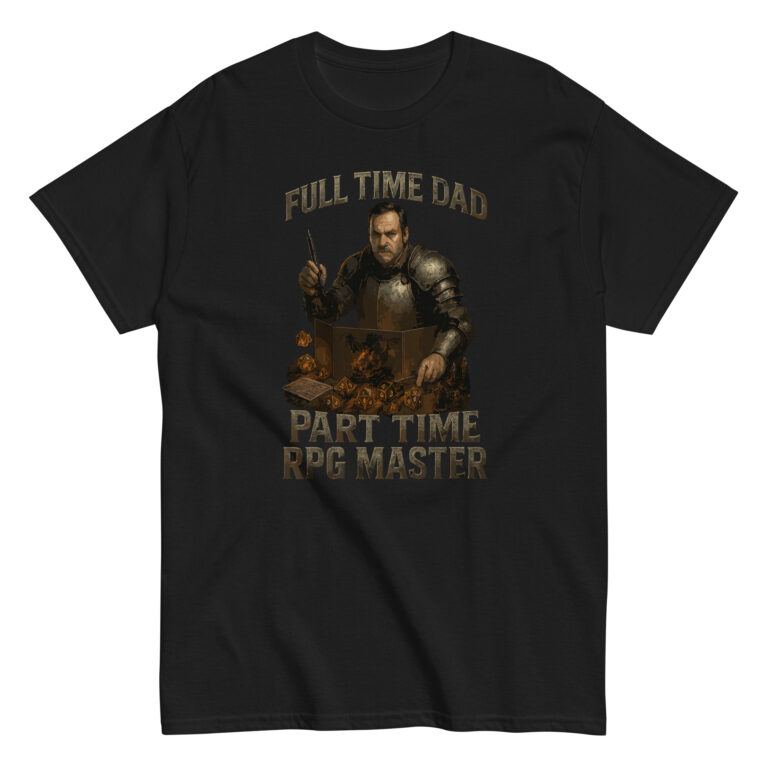 Black T-shirt with RPG master design.