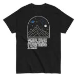 Dad astronomy-themed t-shirt with stars and mountains.