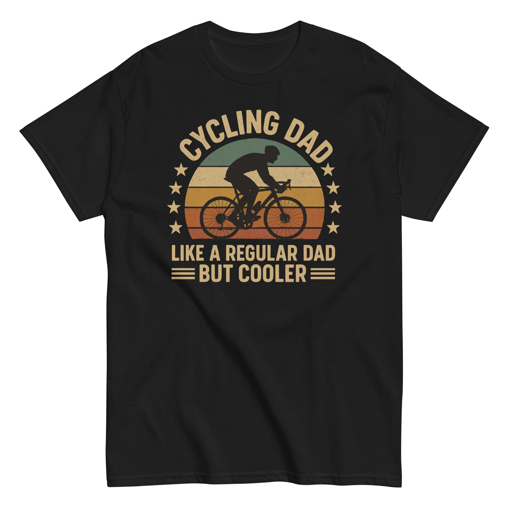 Black t-shirt with cycling dad design