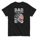 Dad cycling squad shirt with American flag design.