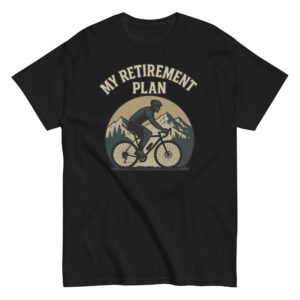 Cycling retirement plan mountain t-shirt design