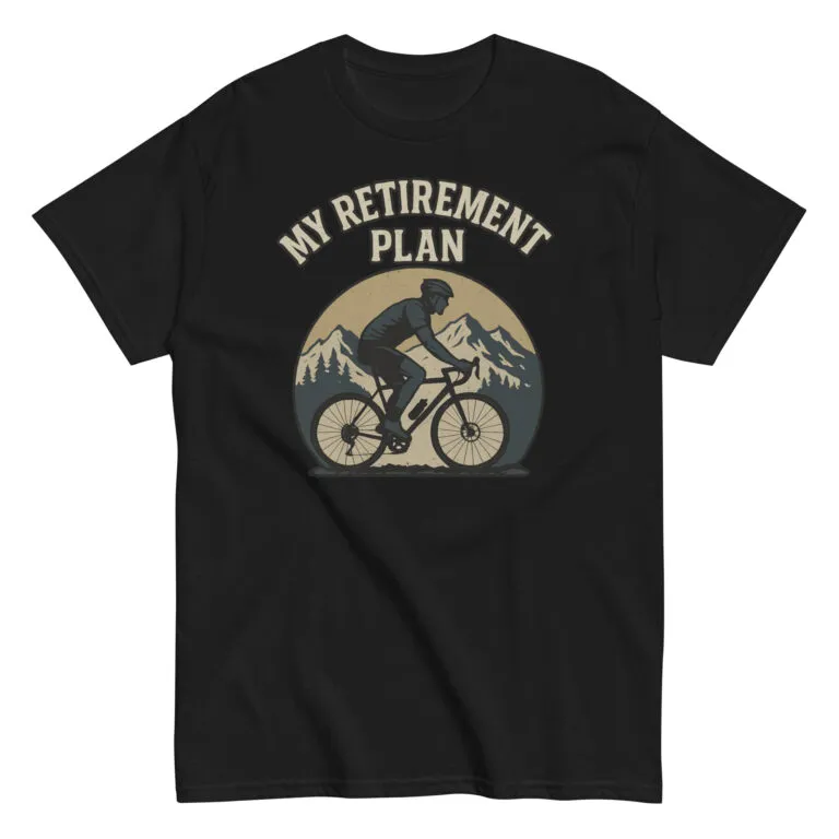 Cycling retirement plan mountain t-shirt design