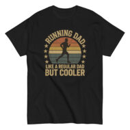 Black running dad t-shirt with vintage design.
