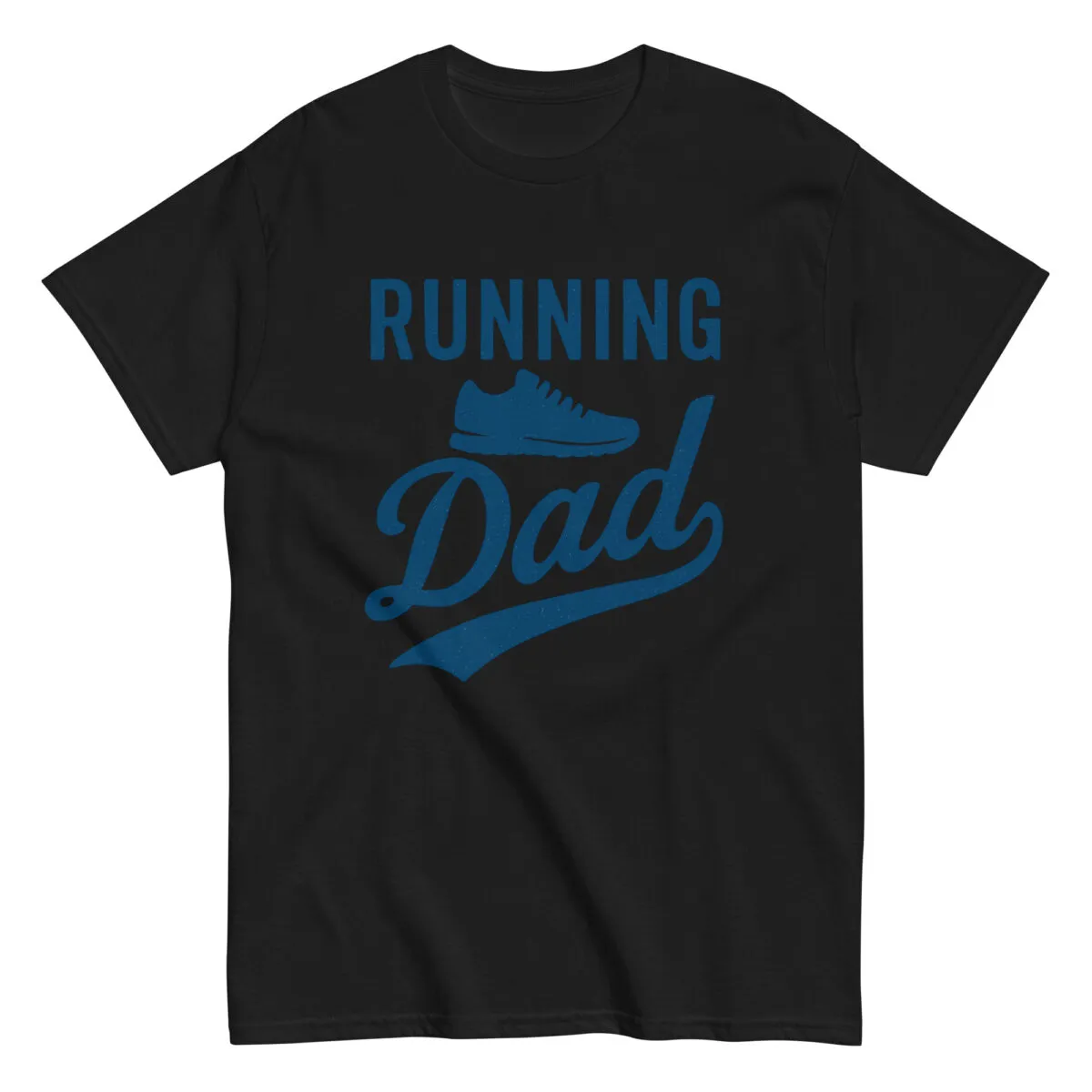 Black t-shirt with 'Running Dad' design.