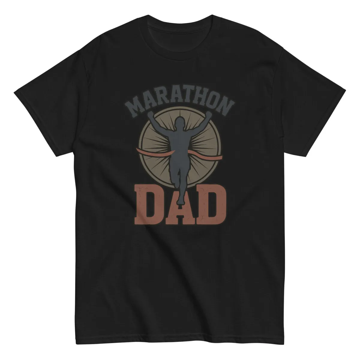 Black t-shirt with Marathon Dad design