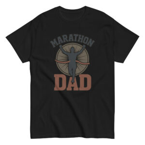 Black t-shirt with Marathon Dad design