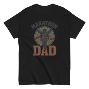 Black t-shirt with Marathon Dad design