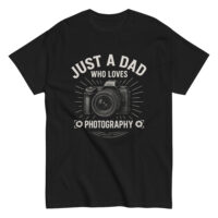 Black shirt with photography dad design