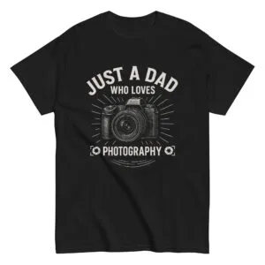Black shirt with photography dad design