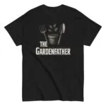 Black t-shirt with gardening pun design
