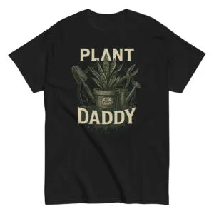 Black t-shirt with Plant Daddy design