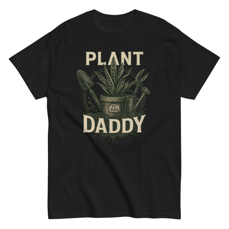 Black t-shirt with Plant Daddy design