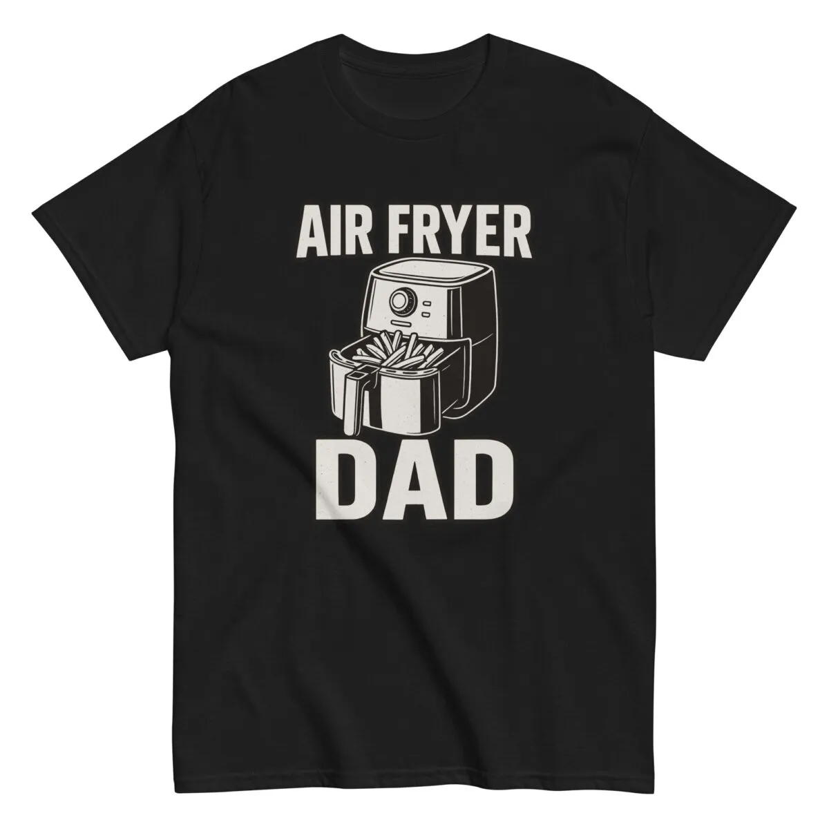 Black t-shirt with air fryer dad design
