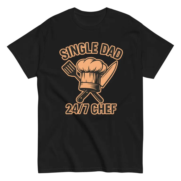 Single dad chef t-shirt with utensils graphic