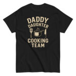 Black T-shirt with Daddy Daughter Cooking Team print.