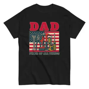 Dad t-shirt with tools and American flag
