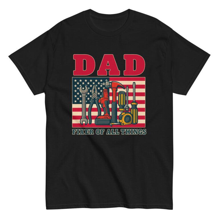 Dad t-shirt with tools and American flag