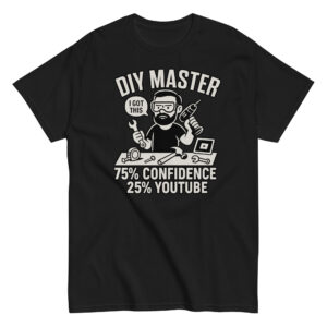 DIY Master t-shirt with tools illustration.