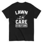 Black shirt with lawn care slogan design