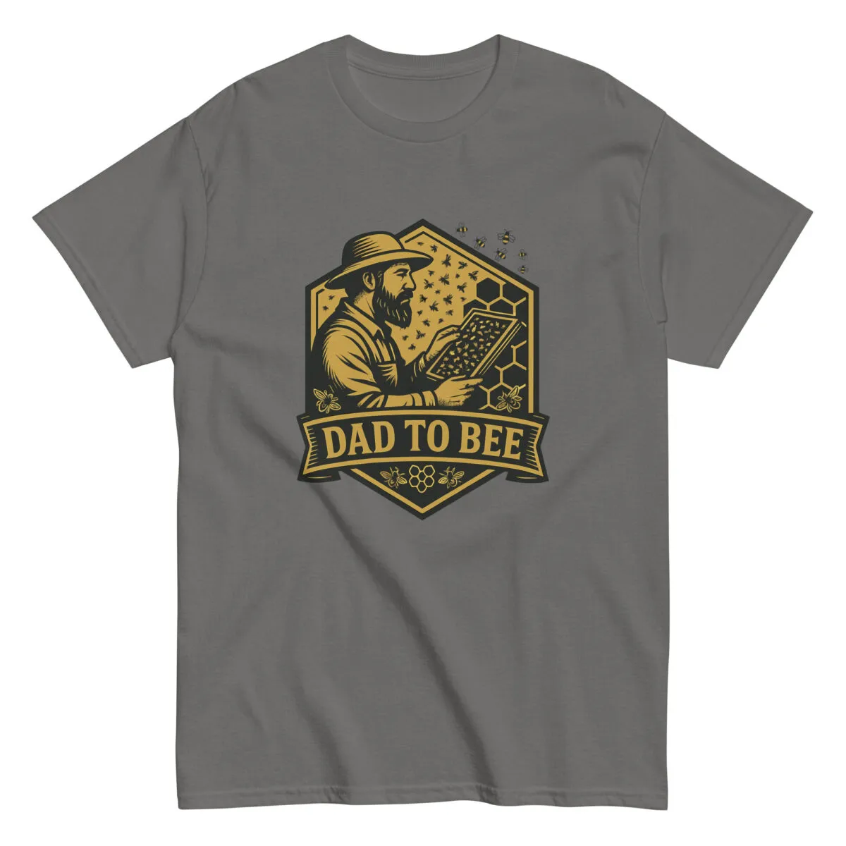 Gray T-shirt with Dad to Bee bee design