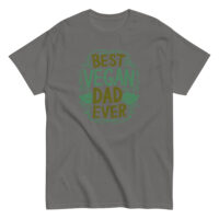 Gray t-shirt with 'Best Vegan Dad Ever' design.