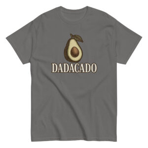 Gray t-shirt with avocado and 'Dadacado' text.