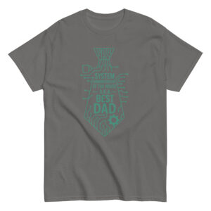 Gray t-shirt with 'Best Dad' circuit design.
