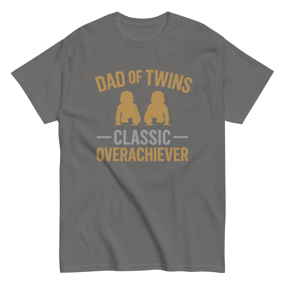 Dad of twins t-shirt with playful text design.