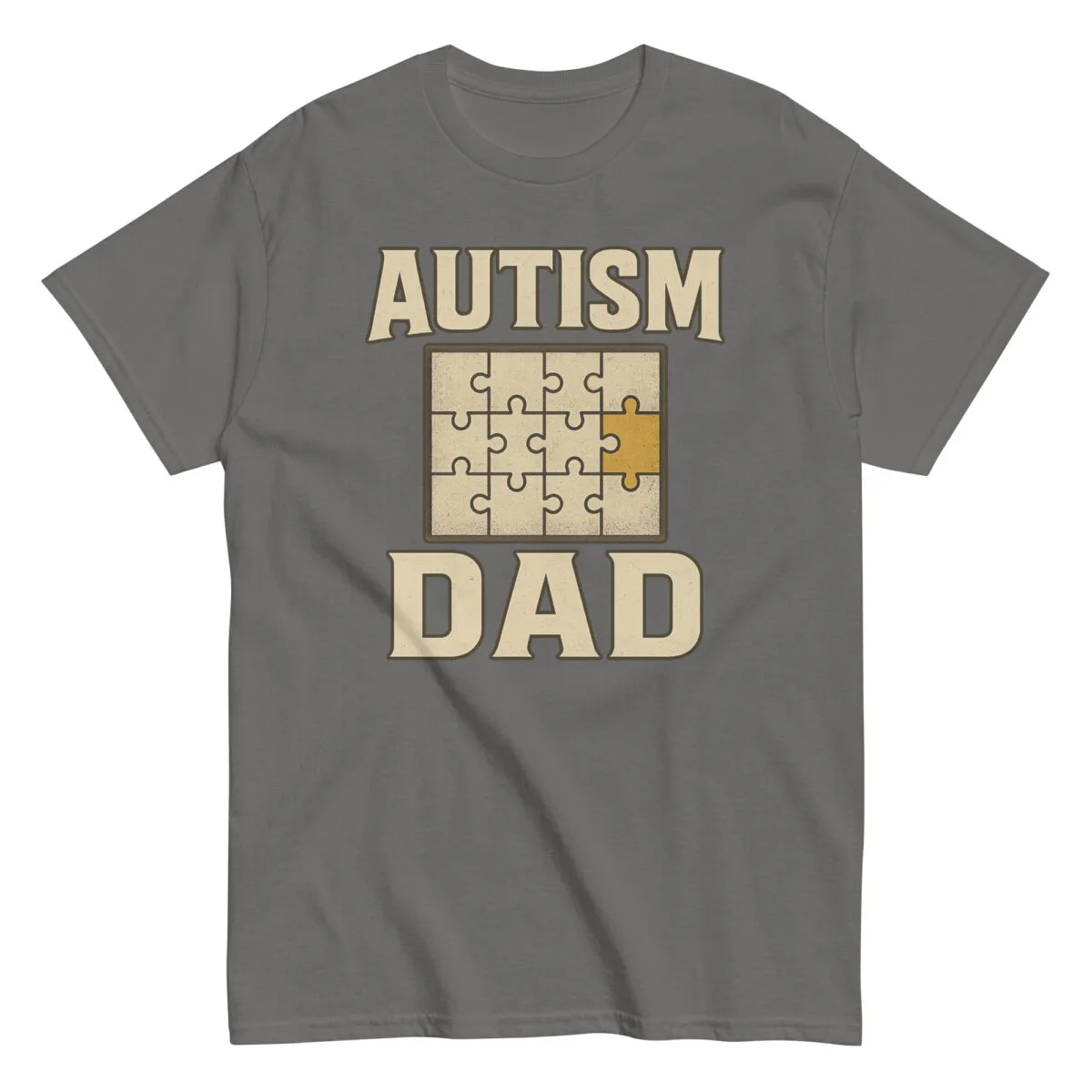 Autism Dad T-shirt with puzzle design