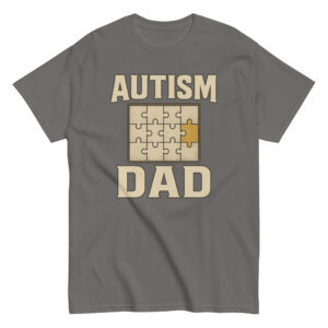 Autism Dad T-shirt with puzzle design