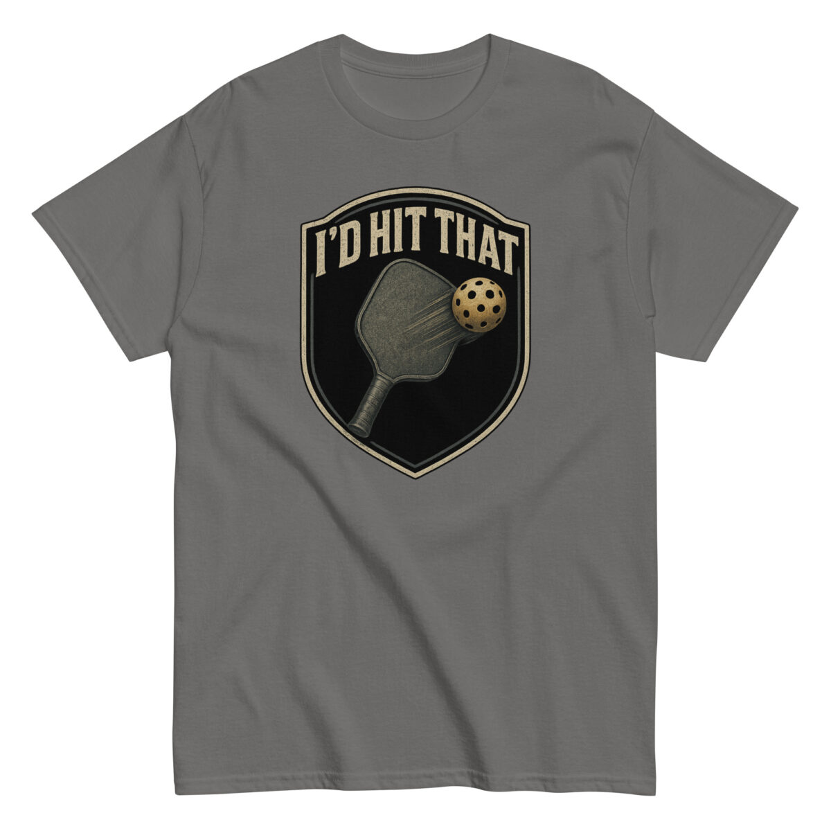 Gray T-shirt with pickleball design