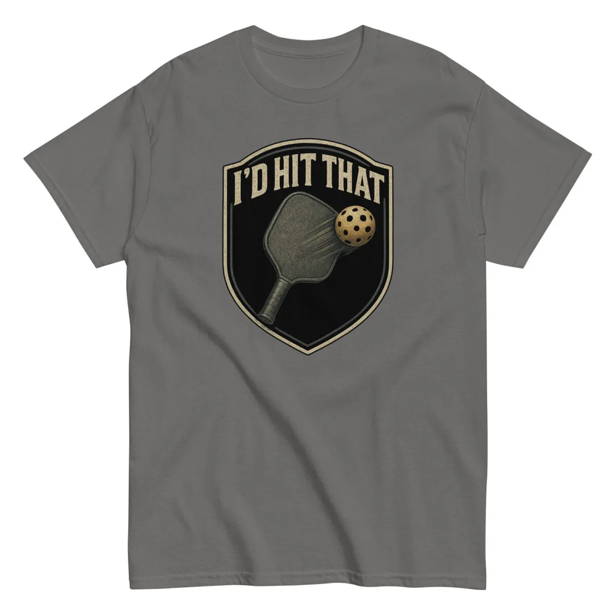 Gray T-shirt with pickleball design