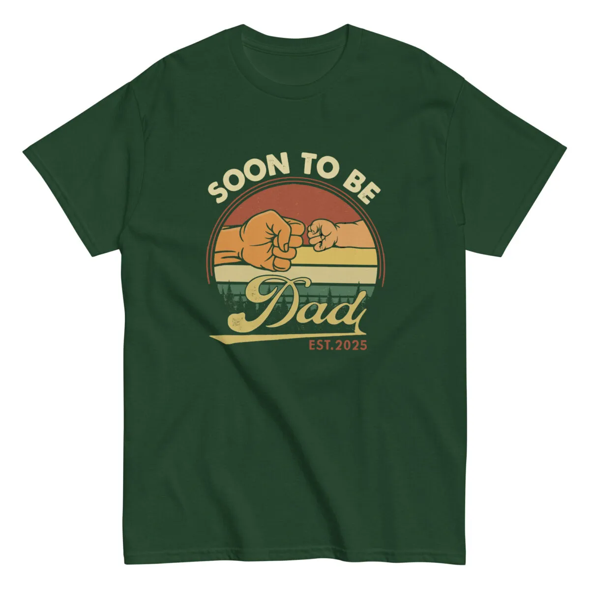 Green 'Soon to Be Dad' t-shirt, est. 2025.