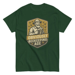 T-shirt with beekeeping age design and bearded man