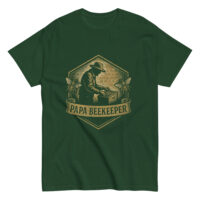 Green shirt with Papa Beekeeper design