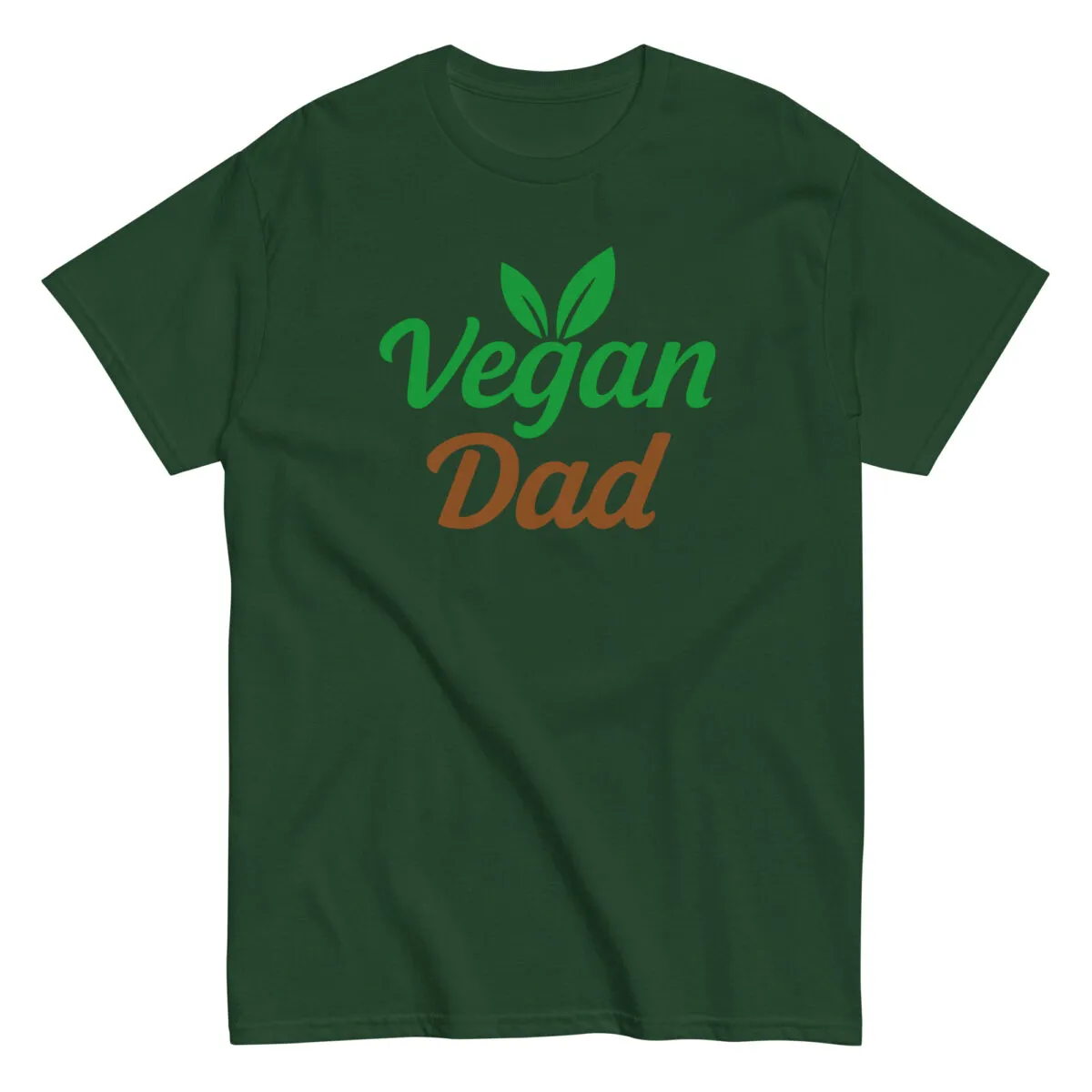 Green T-shirt with 'Vegan Dad' design