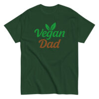Green T-shirt with 'Vegan Dad' design