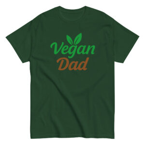 Green T-shirt with 'Vegan Dad' design