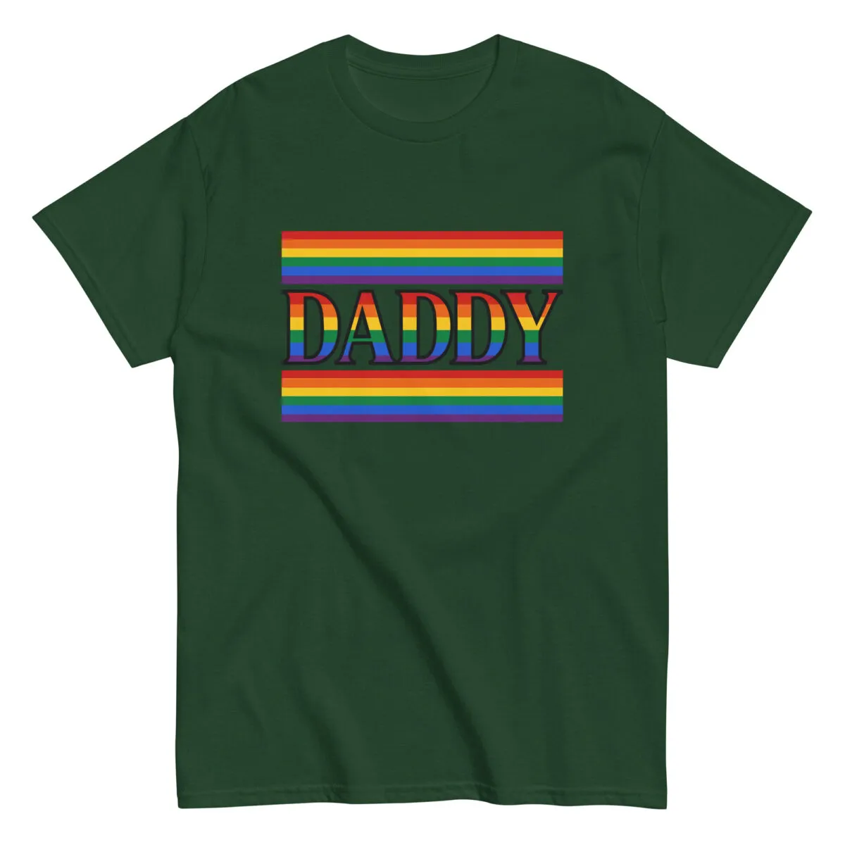 Green shirt with rainbow 'Daddy' design